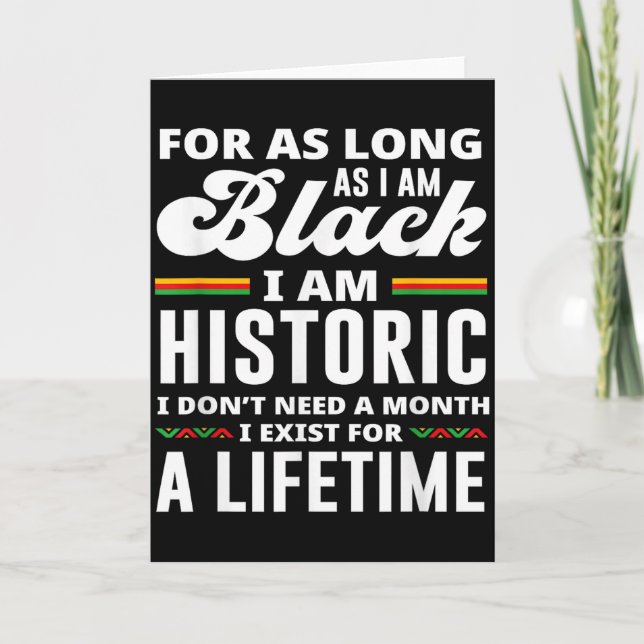 Black History Month I Am Historic  Card (Front)
