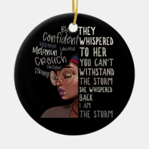 Black History Month I Am The Storm Strong African Ceramic Tree Decoration