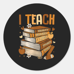 Black History Month I Teach Melanin Book Black Tea Classic Round Sticker