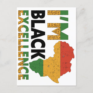 Black History Month I'm Black Excellence Holiday Postcard