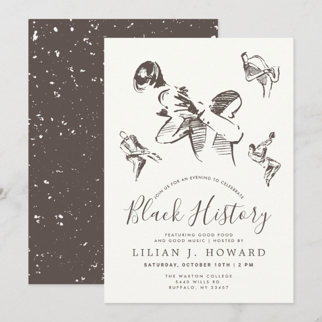 Black History Month | Jazz Themed Invitation (Front/Back)