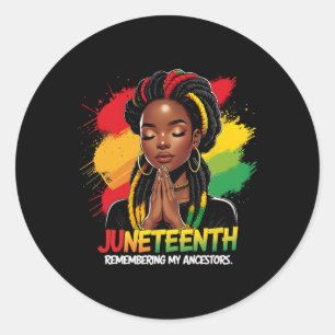 Black History Month Juneteenth Remembering My Ance Classic Round Sticker