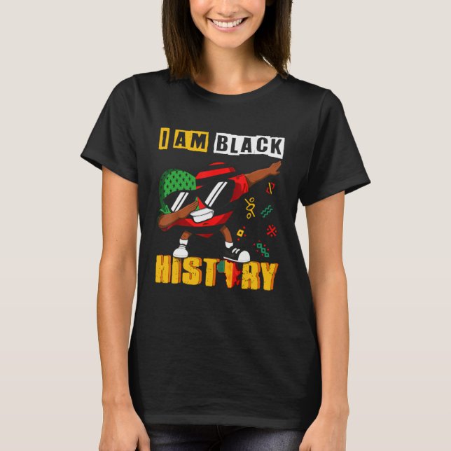 Black History Month Kids Men Women Dabbing Heart A T-Shirt (Front)