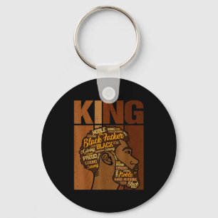 Black History Month King African Melanin Father Me Key Ring