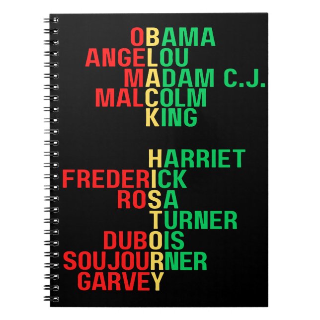 Black History Month Leaders Melanin Bruh Sista  Notebook (Front)
