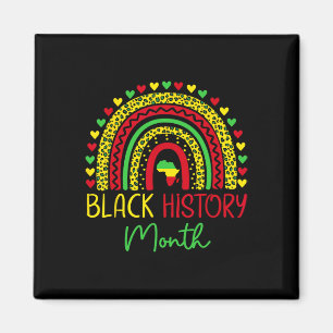 Black History Month Leopard Rainbow African Americ Magnet