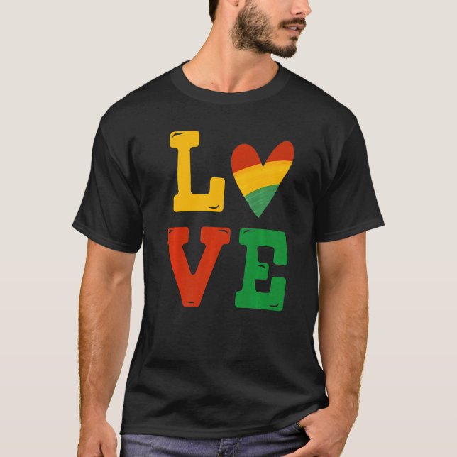 Black History Month Love Africa African Men Women  T-Shirt (Front)