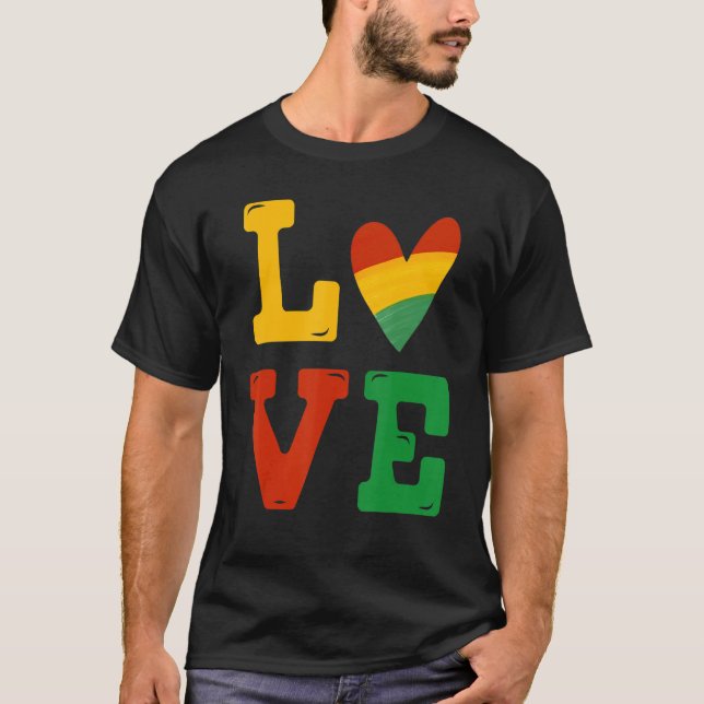 Black History Month Love Africa African Men Women  T-Shirt (Front)