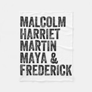 Black History Month Malcolm Harriet Martin Maya An Fleece Blanket