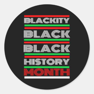 Black History Month Melanin African American Bruh  Classic Round Sticker