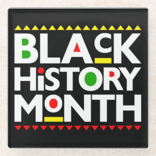 Black History Month Melanin King Queen Sista Bruh Glass Coaster