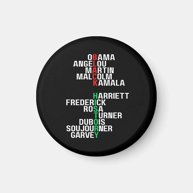 Black History Month Melanin King Queen Sista Bruh Magnet (Front)