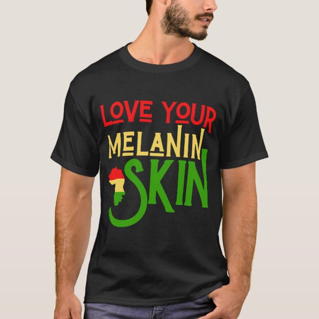 Black History Month Melanin Love Family & Communit T-Shirt (Front)