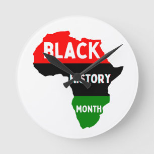 Black History Month Melanin Men Women Boys Girls Round Clock