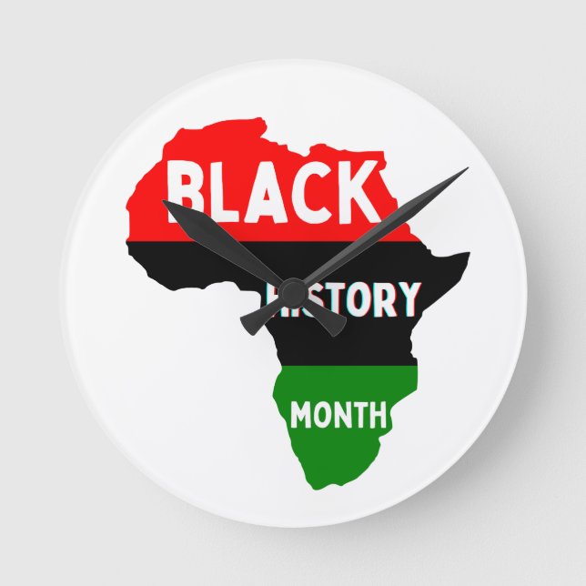 Black History Month Melanin Men Women Boys Girls Round Clock (Front)