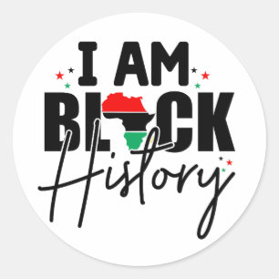 Black History Month Melanin Men Women Kids Classic Round Sticker