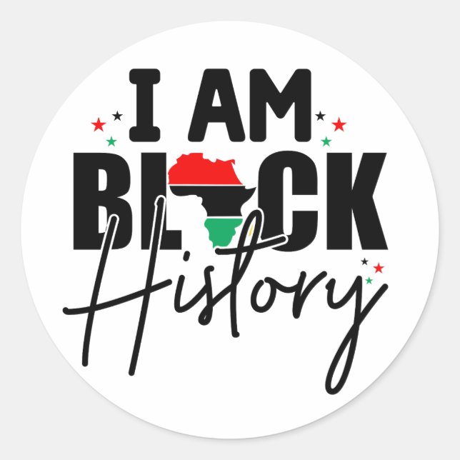 Black History Month Melanin Men Women Kids Classic Round Sticker (Front)