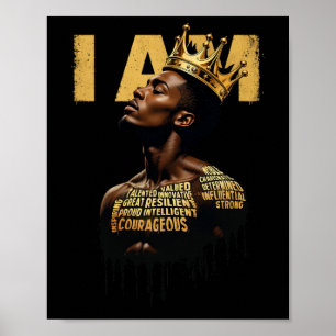 Black History Month Men Dad I Am Empowering Black Poster