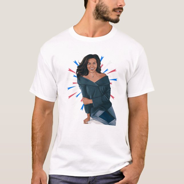Black History Month Michelle Obama President's Day T-Shirt (Front)