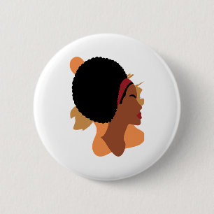 Black History Month Minimalist Queen Melanin Boho 6 Cm Round Badge