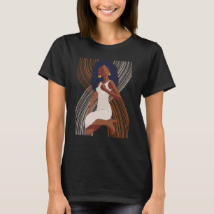 Black History Month Minimalist Queen Melanin Boho  T-Shirt