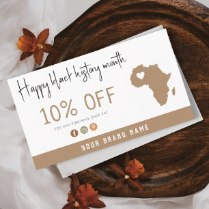 Black history month modern aesthetic gift coupon