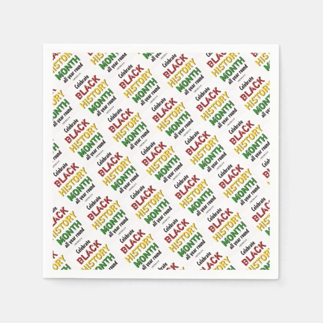 BLACK HISTORY MONTH Motivational BHM Paper Napkin (Front)