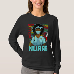 Black History Month Nurse Afro Girl Womens Day Gra T-Shirt