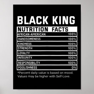 Black History Month Nutrition Facts Black King Mel Poster