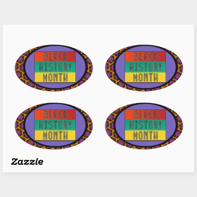 Black History Month Oval Sticker (Sheet)