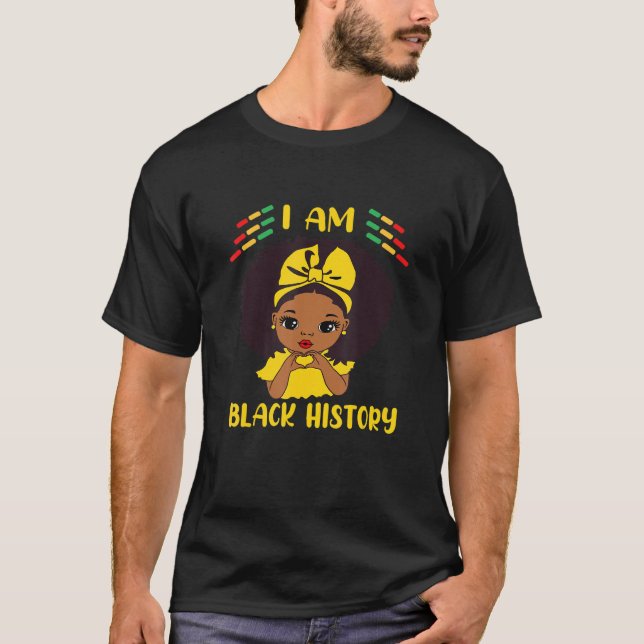 Black History Month Pajama I Am Black Girls Queen  T-Shirt (Front)