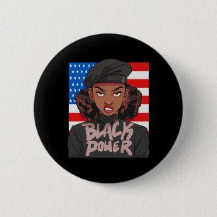 Black History Month Panther Party Afro Hair Usa Pa 6 Cm Round Badge