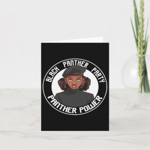 Black History Month Panther Party Logo Afro Hair 1 Card