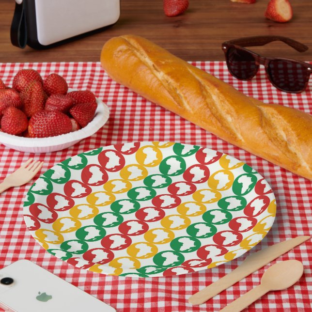 Black History Month Pattern  Paper Plate (Picnic)