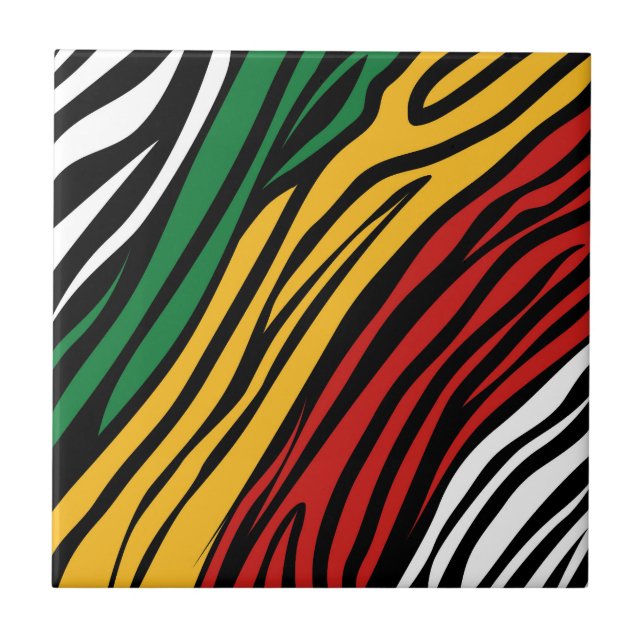 Black History Month Pattern  Tile (Front)