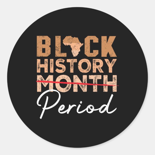 Black History Month Period African American Melani Classic Round Sticker (Front)