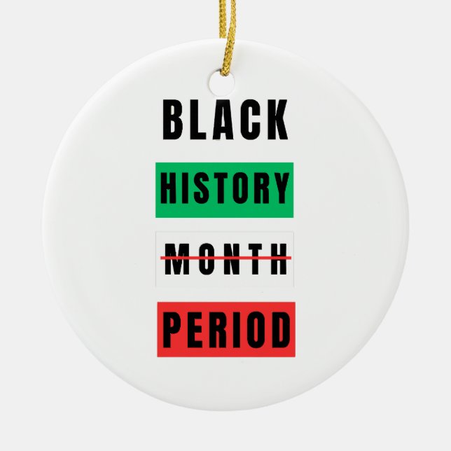 Black History Month Period Ceramic Tree Decoration (Front)