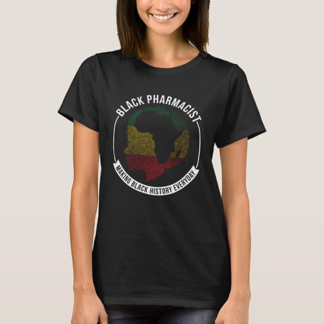 Black History Month Pharmacist Flag African Americ T-Shirt (Front)