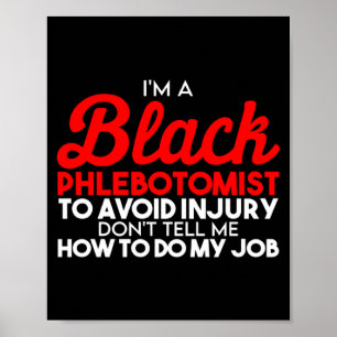 Black History Month Phlebotomist Flag African Amer Poster