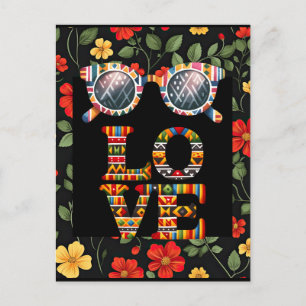 Black History Month Postcard with Vibrant Floral