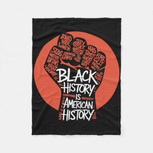 Black History Month Power Fist Hand Inspiring Blac Fleece Blanket