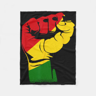 Black History Month Powerful Fist Africa African Fleece Blanket