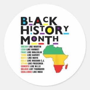 Black History Month Pride African Melanin Mens Wom Classic Round Sticker