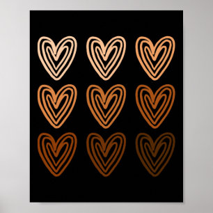 Black History Month Pride, Melanin Skin Tone Heart Poster