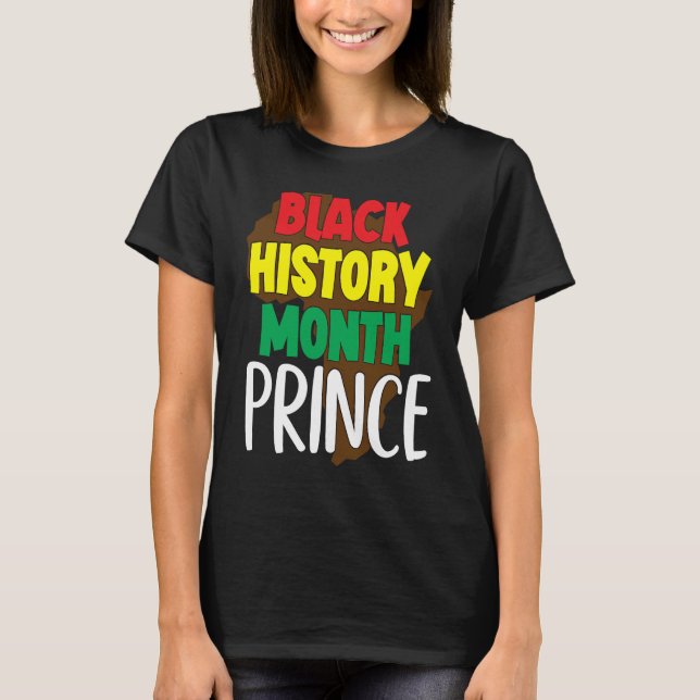 Black History Month Prince African American Youth T-Shirt (Front)