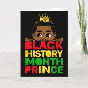 Black History Month Prince African Melanin Boy Tod Card