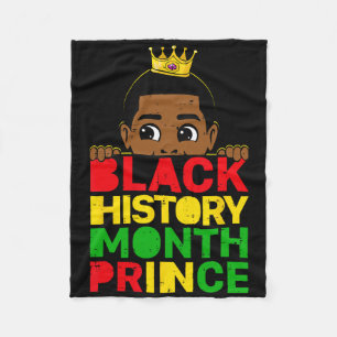 Black History Month Prince African Melanin Boy Tod Fleece Blanket