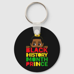 Black History Month Prince African Melanin Boy Tod Key Ring