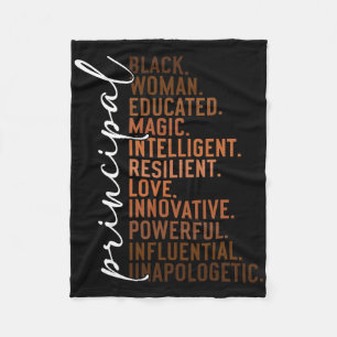 Black History Month Principal Blackity Melanin Afr Fleece Blanket