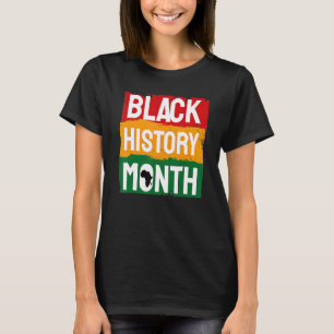Black History Month Proud Black Afro African Pride T-Shirt